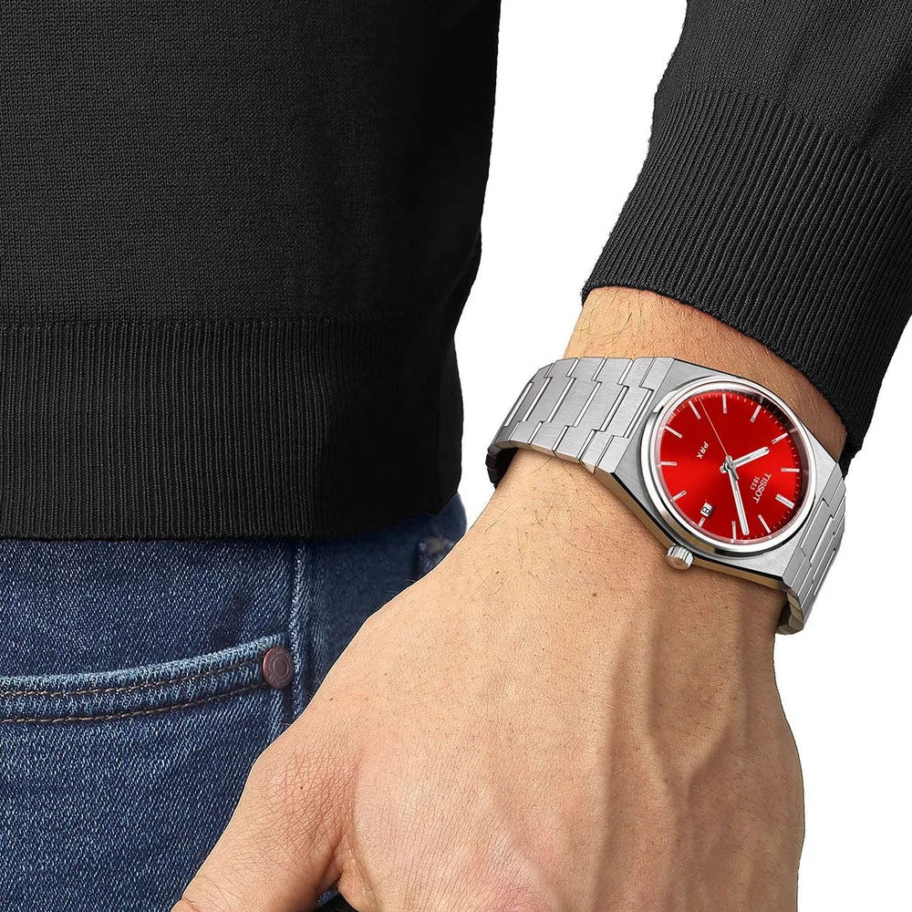 TISSOT PRX Men's Red Dial Watch | T137.410.11.421.00