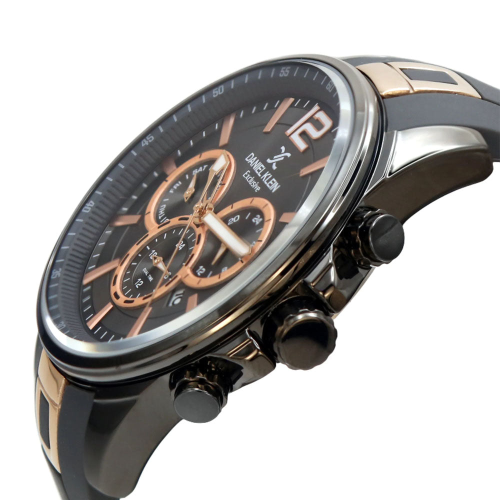 Daniel Klein Exclusive Men Grey/Rose Gold Watch | DK.1.13139-3