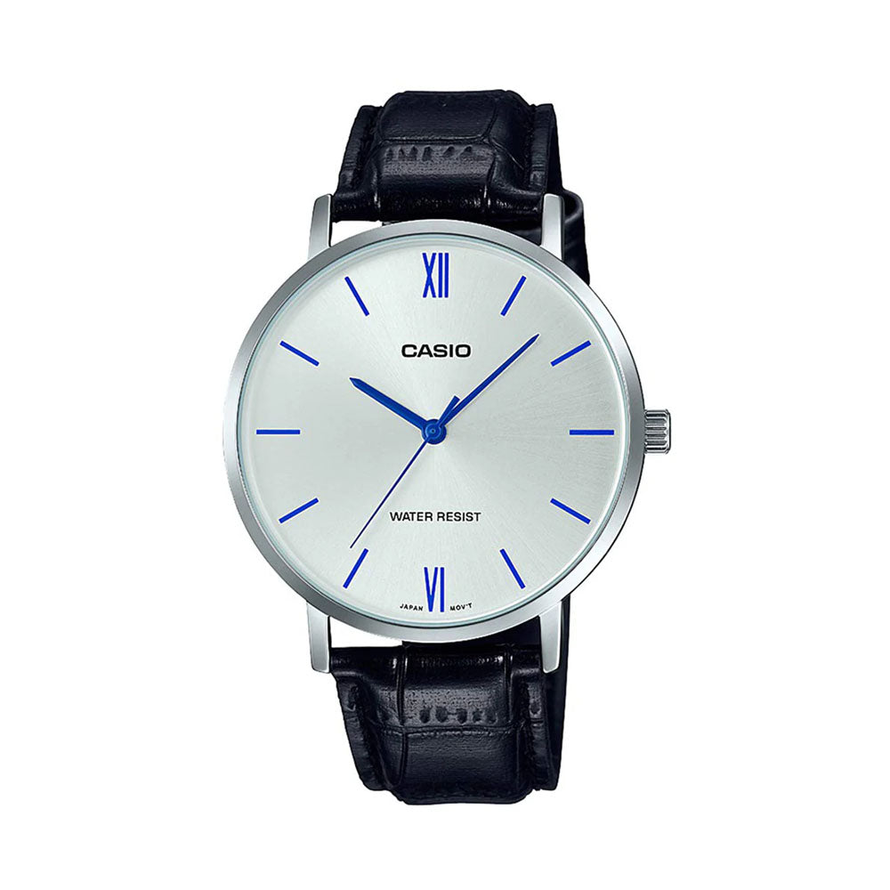 Casio  Black Leather Watch For Men's | MTP-VT01L-7B1UDF
