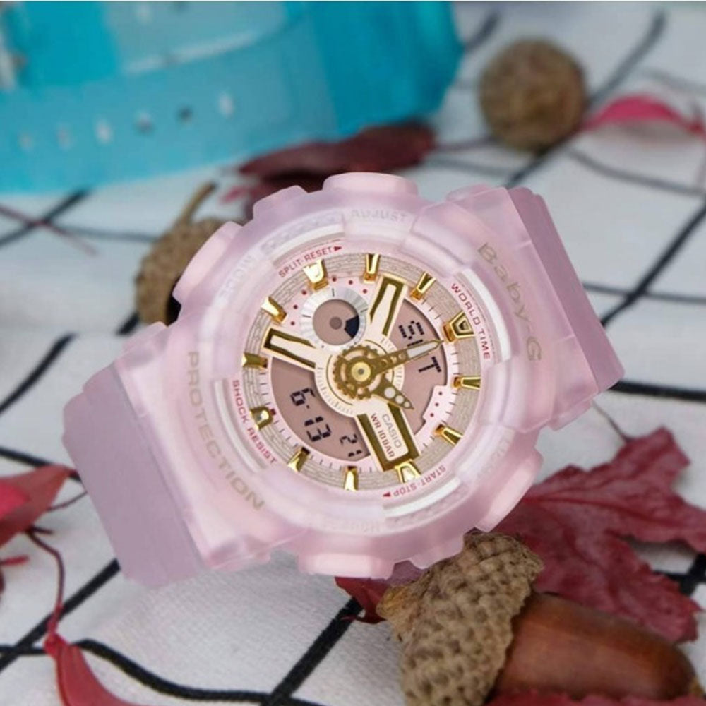 BABY-G Women's Spring And Summer Pink Resin Band | BA-110SC-4ADR