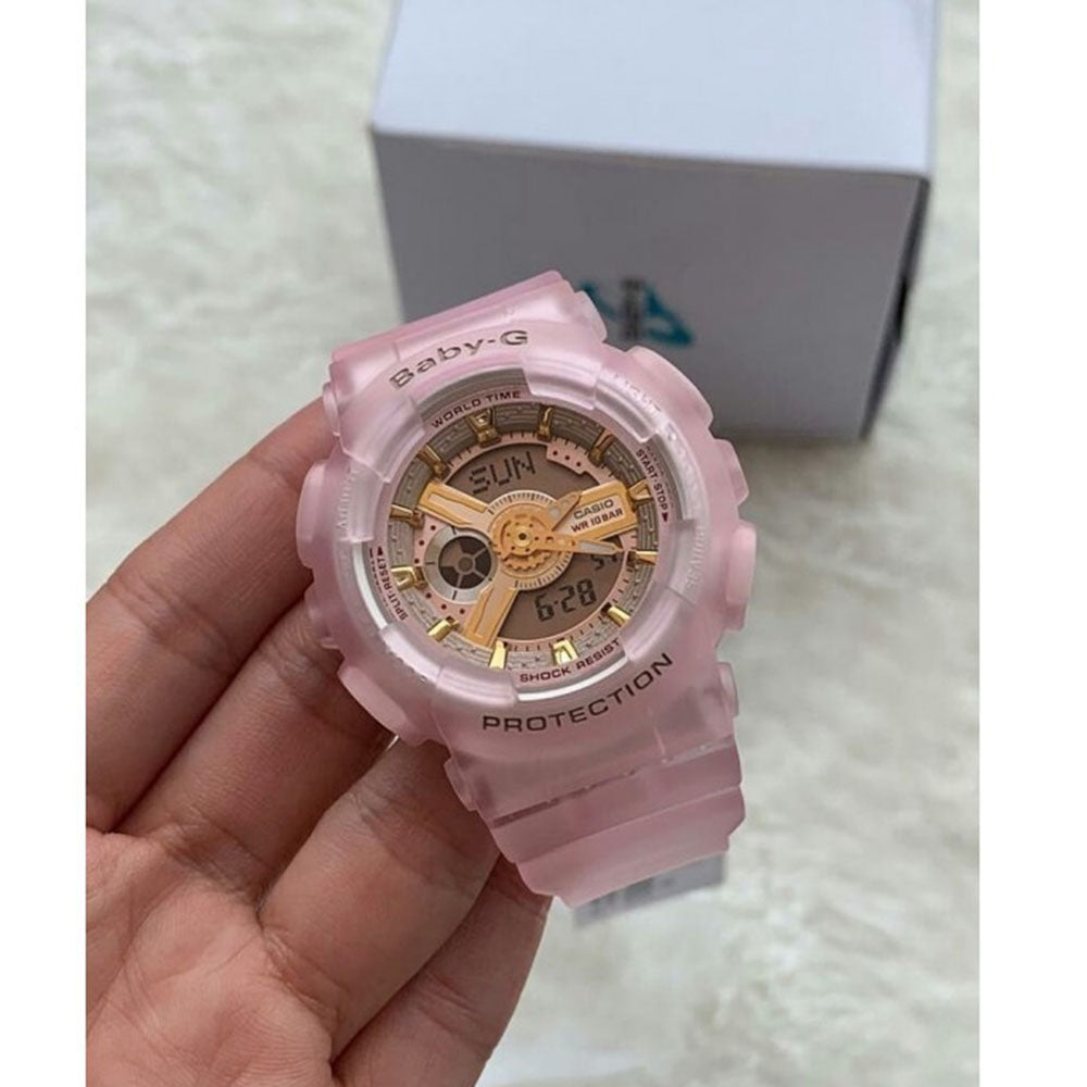BABY-G Women's Spring And Summer Pink Resin Band | BA-110SC-4ADR