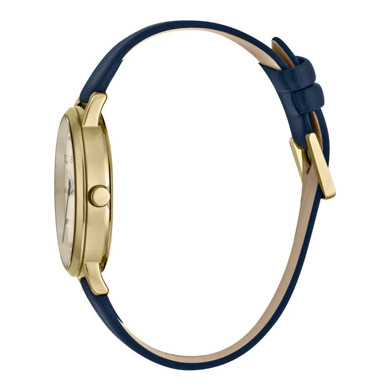 Esprit Women's Watch With Silver Stainless Steel Case And Blue Leather Band | ES1L173L0035
