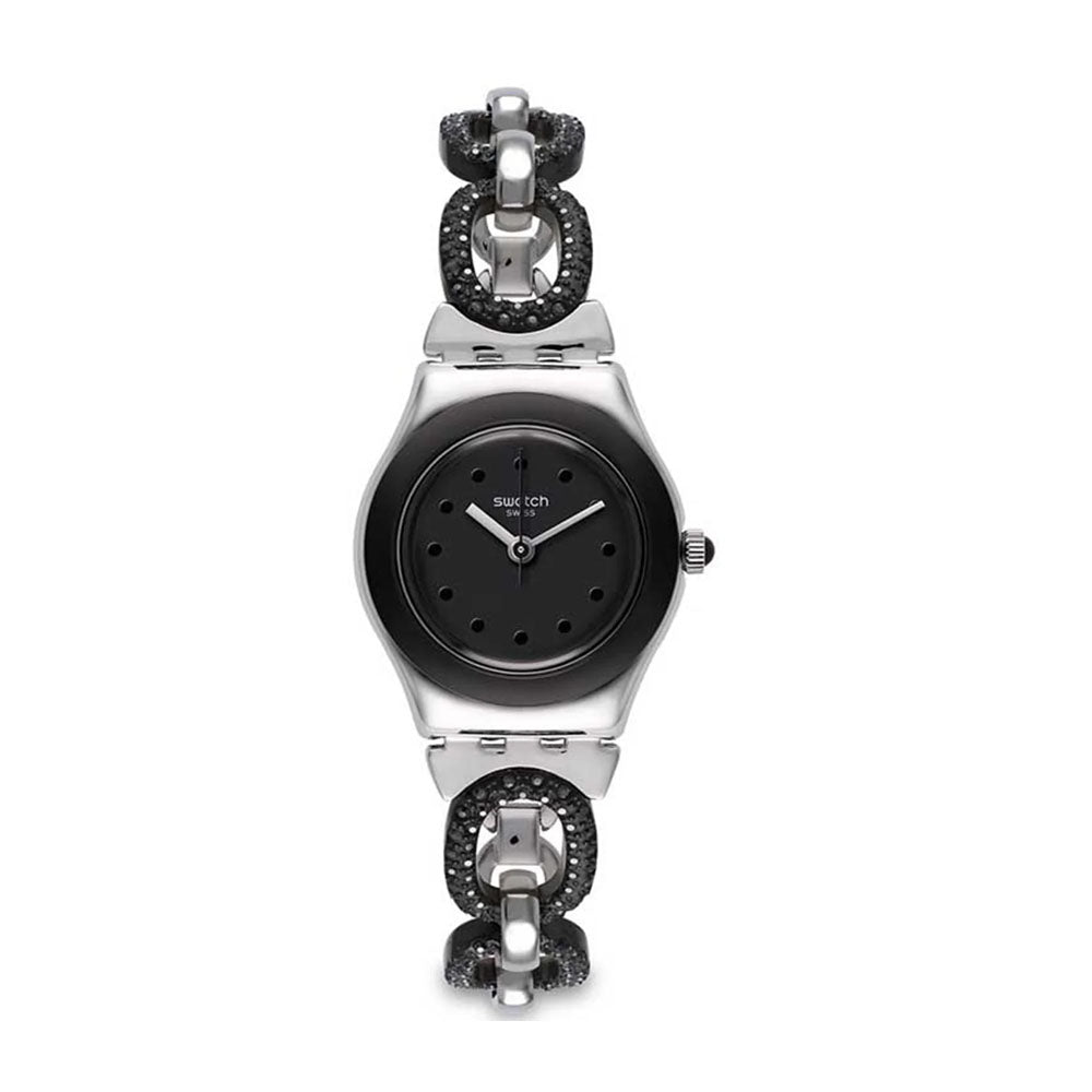 SWATCH Black Glitter Watch For Women | YSS293G