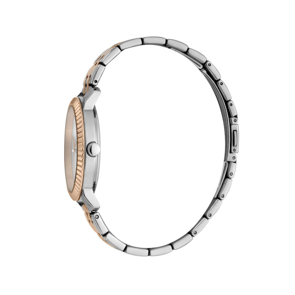 Esprit Women's Silver & Rose Gold Watch, Silver Dial | ES1L185M0095