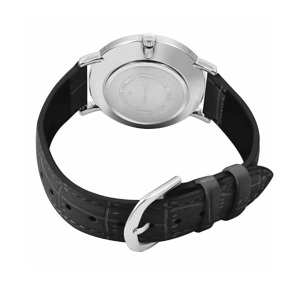 CASIO men Leather Band Watch | LTP-VT01L-1BUDF