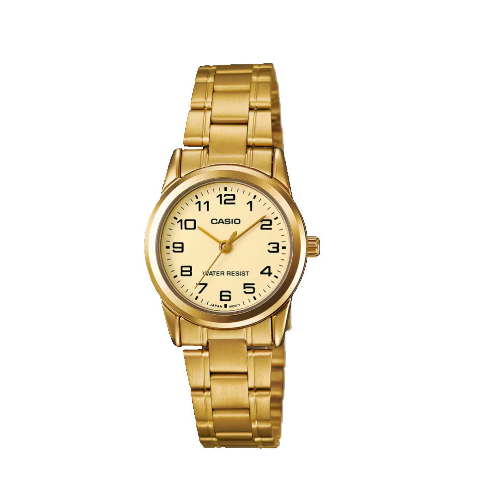 CASIO Women Gold Band Watch | LTP-V001G-9BUDF