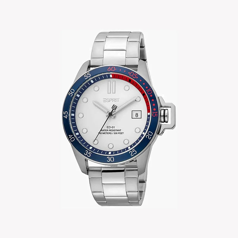Esprit Men's Silver Stainless Steel Watch, Silver Dial | Es1g051m0055