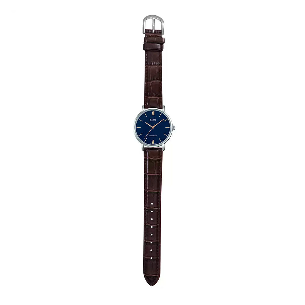 CASIO men Leather Band Watch | LTP-VT01L-2BUDF