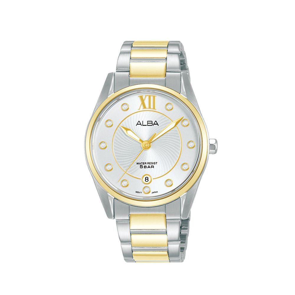 ALBA Women's Fashion Silver & Gold Band Watch | AG8M64X1