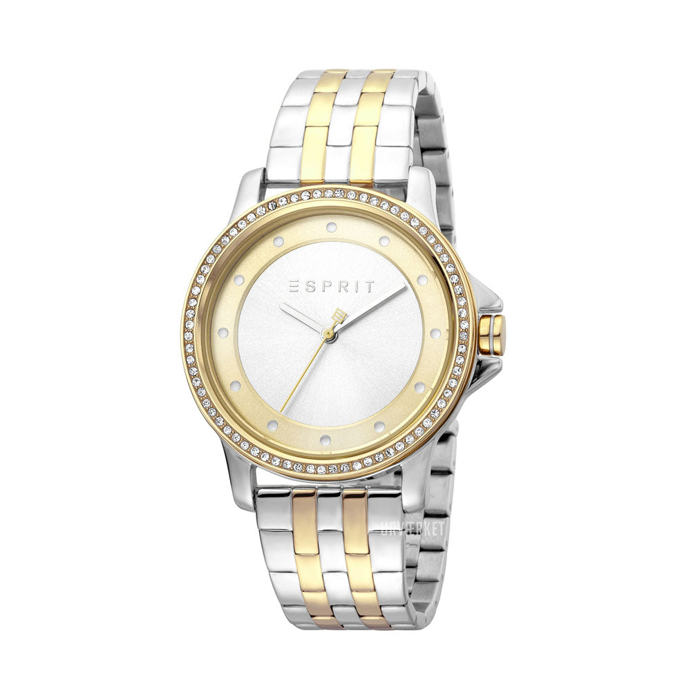 Esprit Women's Silver & Rose Gold Watch, Silver Dial | ES1L143M0115