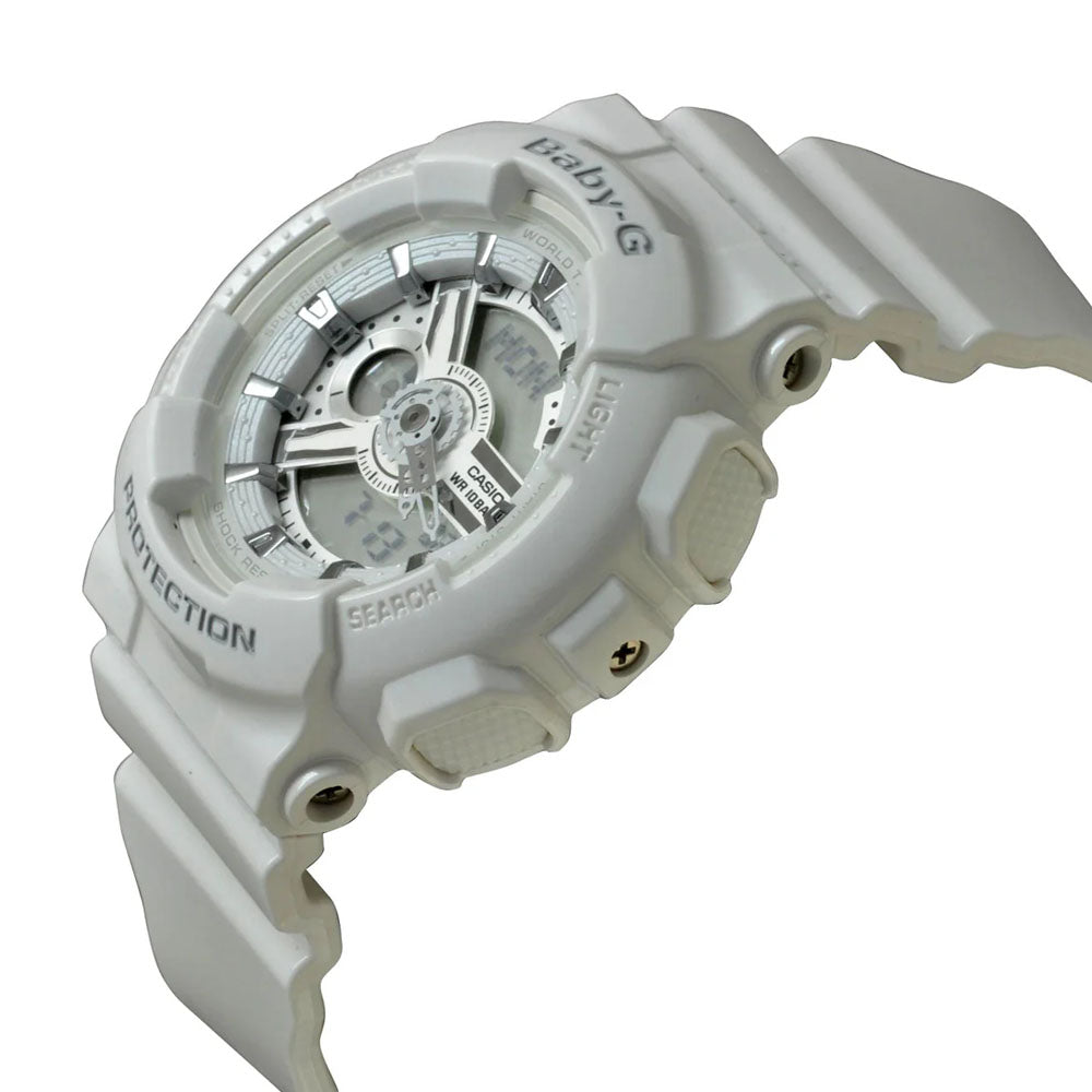 BABY-G Women's Analog-Digital White Dial| BA-110-7A3DR