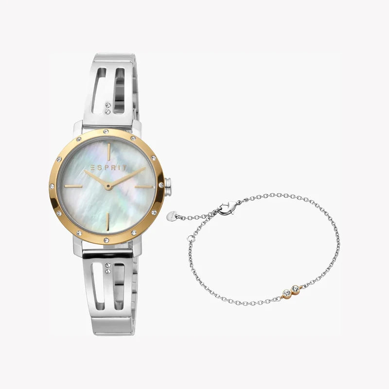 Esprit Women's Stainless Steel Watch, White Mother Of Pearls | Es1l123m0078