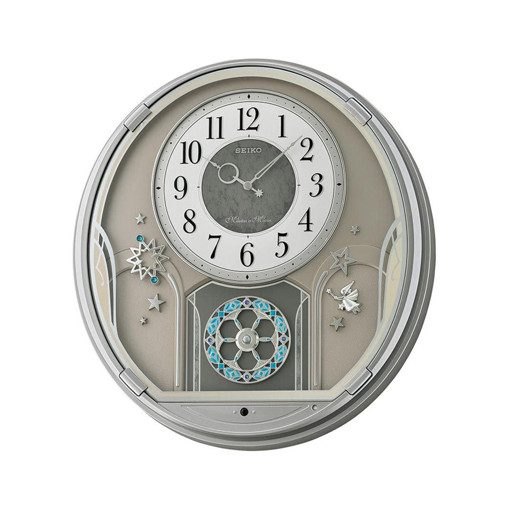 SEIKO Wall Clock Melody in Motion , Plastic Case With Lighting Sensor  | QXM375S