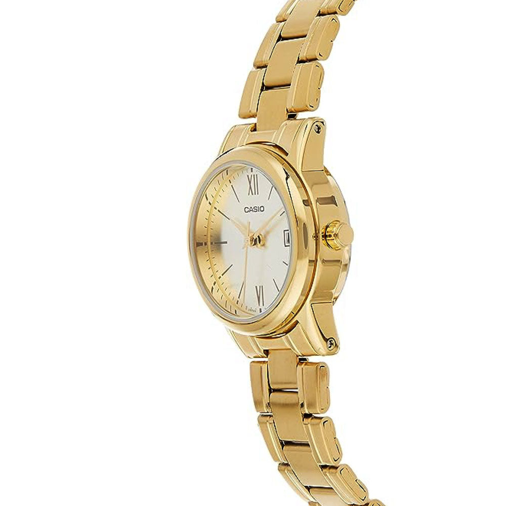 CASIO Women’s Gold Watch with Champagne Dial | LTP-V002G-9B3UDF
