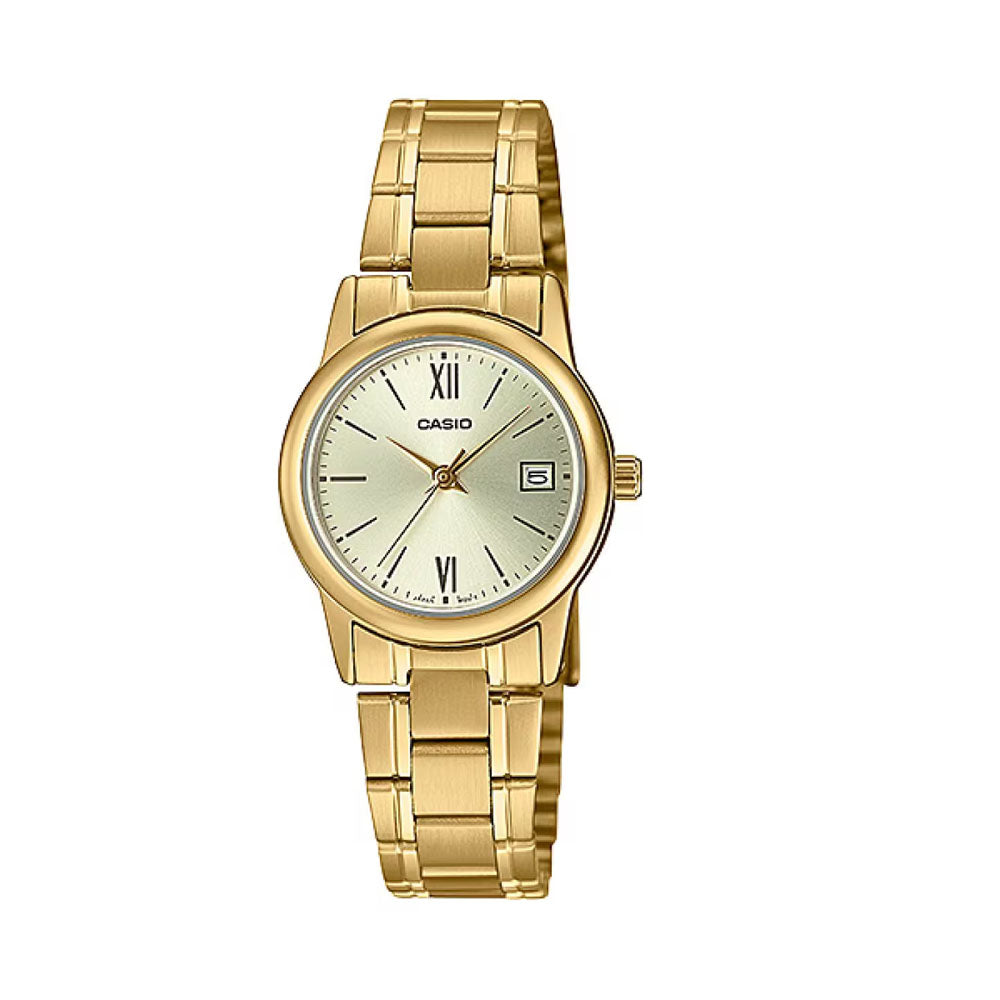CASIO Women’s Gold Watch with Champagne Dial | LTP-V002G-9B3UDF