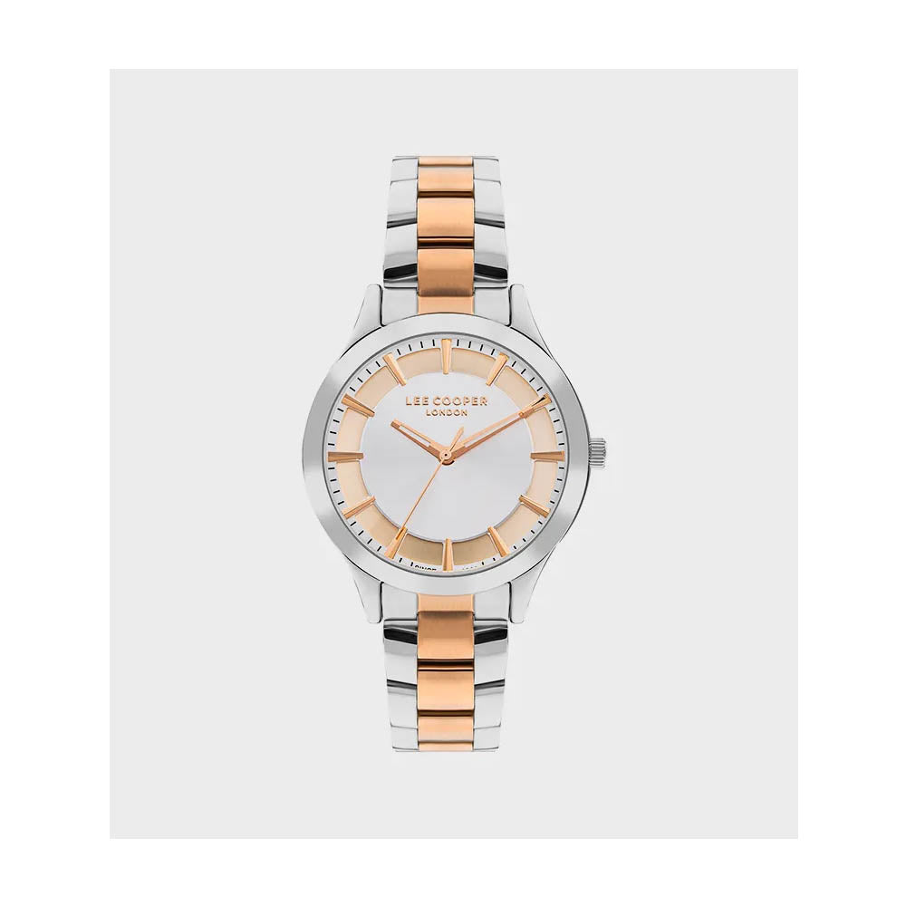 LEE COOPER Women’s Analog Silver And Rose Gold Dial Watch – LC07880.530