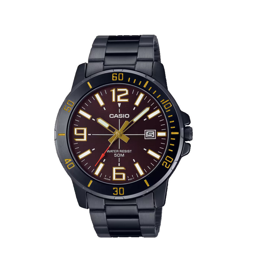CASIO Men' Brown Dial Watch | MTP-VD01B-5BVUDF