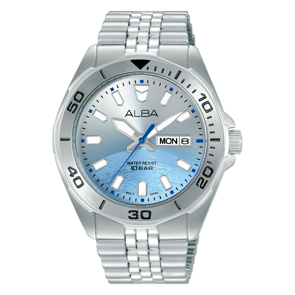 ALBA Men's Hand Watch ACTIVE Stainless Band Silver x Blue Dial | AV3587X1