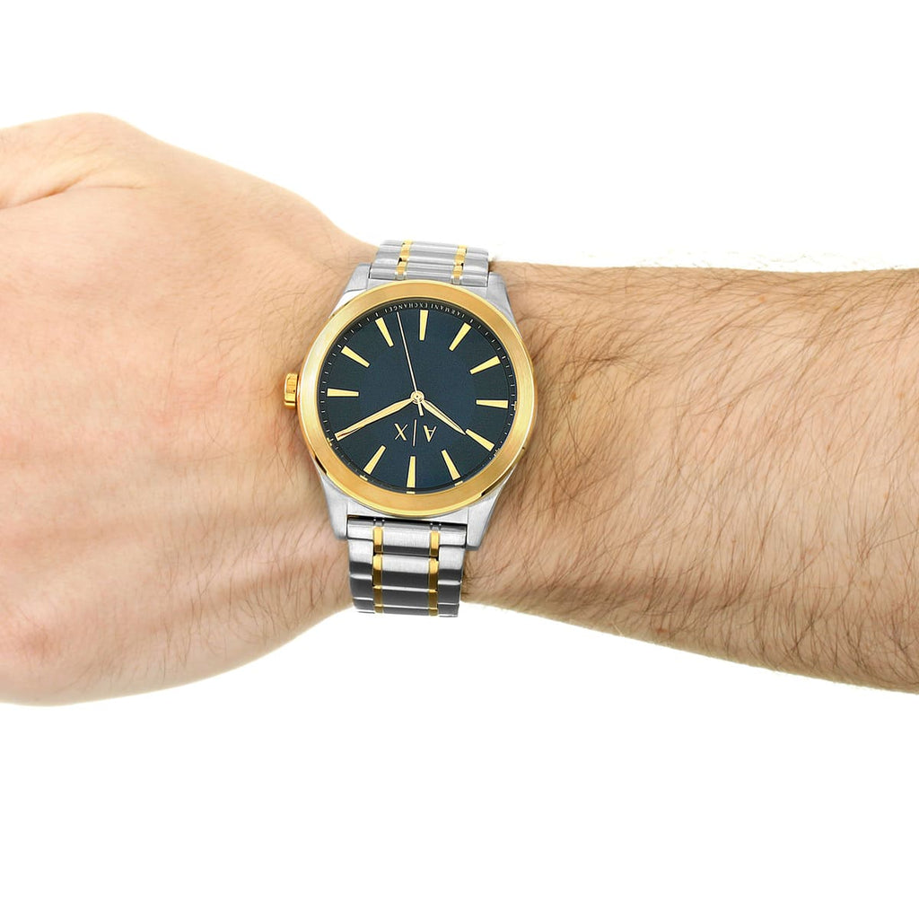 Armani Exchange Men's Silver & Gold Band Watch | AX2332