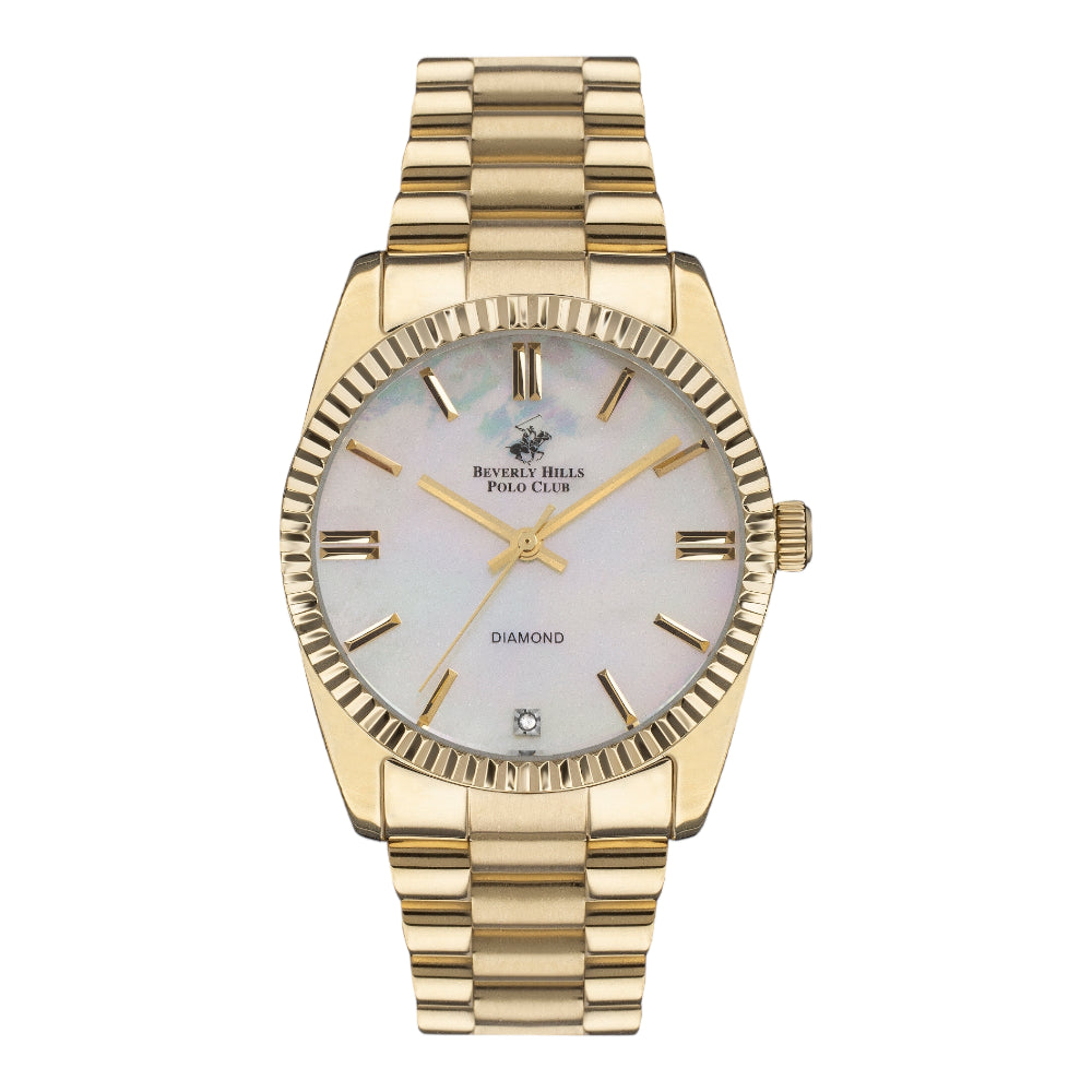 BEVERLY HILLS POLO CLUB Women’s Analog MOP White Dial Watch | BP3172C.120