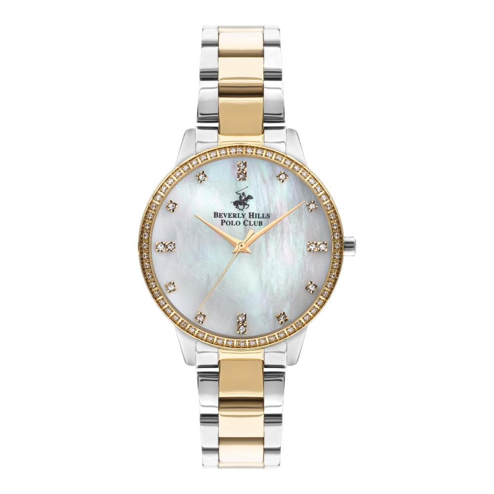 BEVERLY HILLS POLO CLUB Women’s Analog Silver & Gold Band Watch | BP3297C.230
