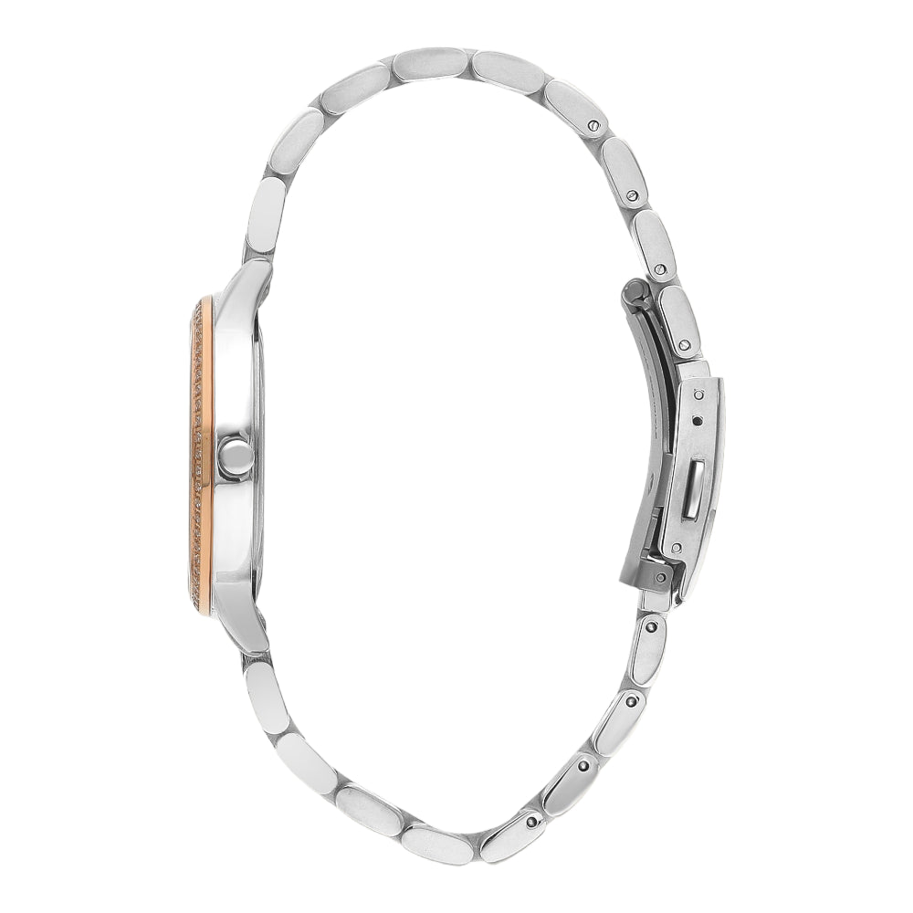 BEVERLY HILLS POLO CLUB Women’s Analog Silver & Rose Gold Band Watch | BP3297C.510