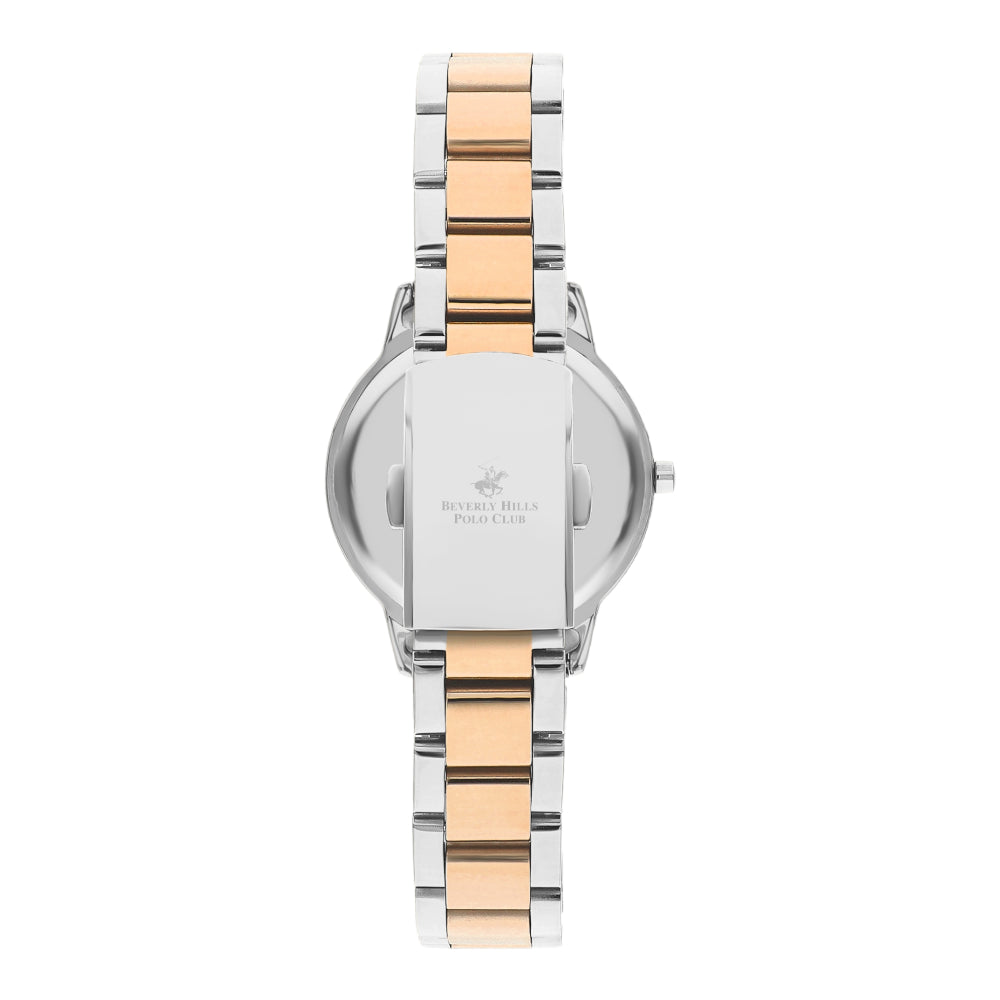 BEVERLY HILLS POLO CLUB Women’s Analog Silver & Rose Gold Band Watch | BP3297C.510