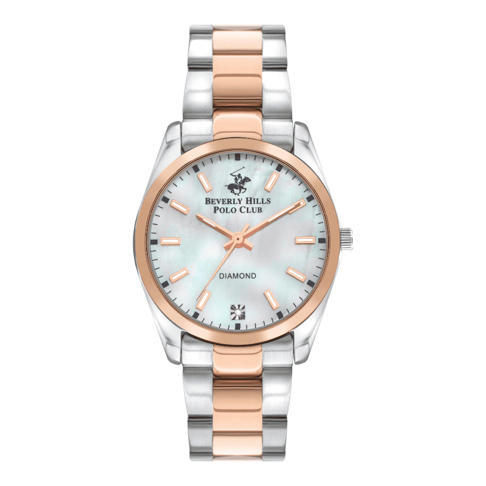 BEVERLY HILLS POLO CLUB Women’s Silver & Rose Gold Band Watch | BP3301X.520