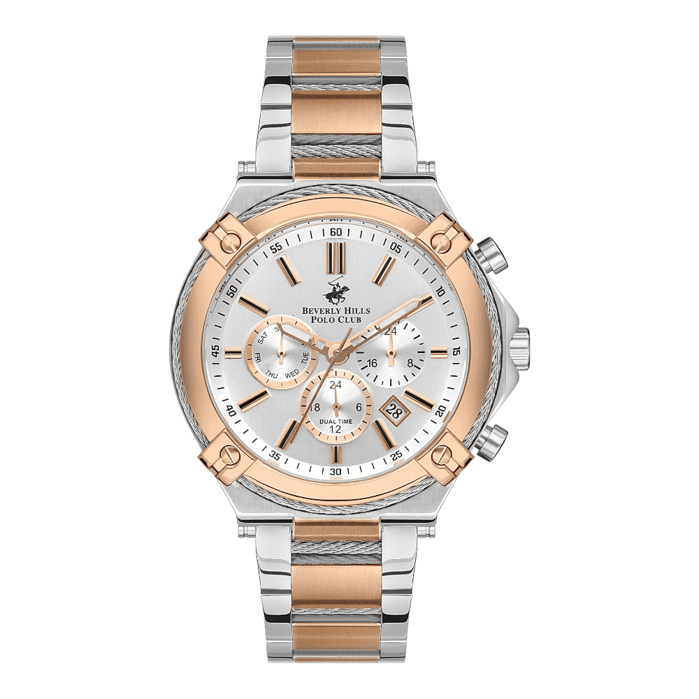 BEVERLY HILLS POLO CLUB Men’s Multi Function Silver Dial Watch | BP3319X.530