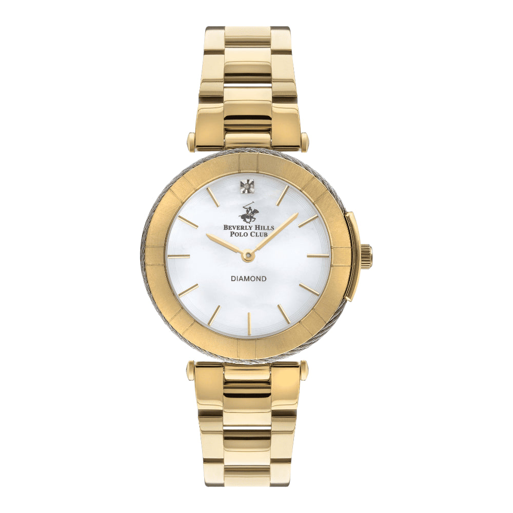 BEVERLY HILLS POLO CLUB Women’s Analog White Mop Dial Watch | BP3333X.120