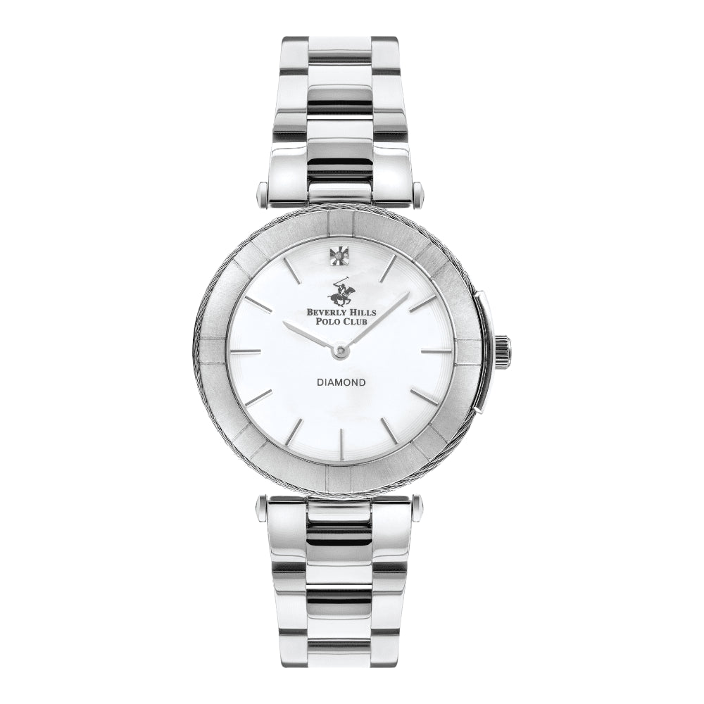 BEVERLY HILLS POLO CLUB Women’s Analog White Mop Dial Watch | BP3333X.320