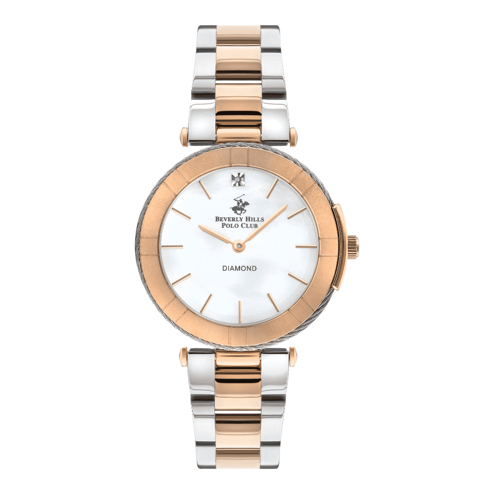 BEVERLY HILLS POLO CLUB Women’s Analog White Mop Dial Watch | BP3333X.420