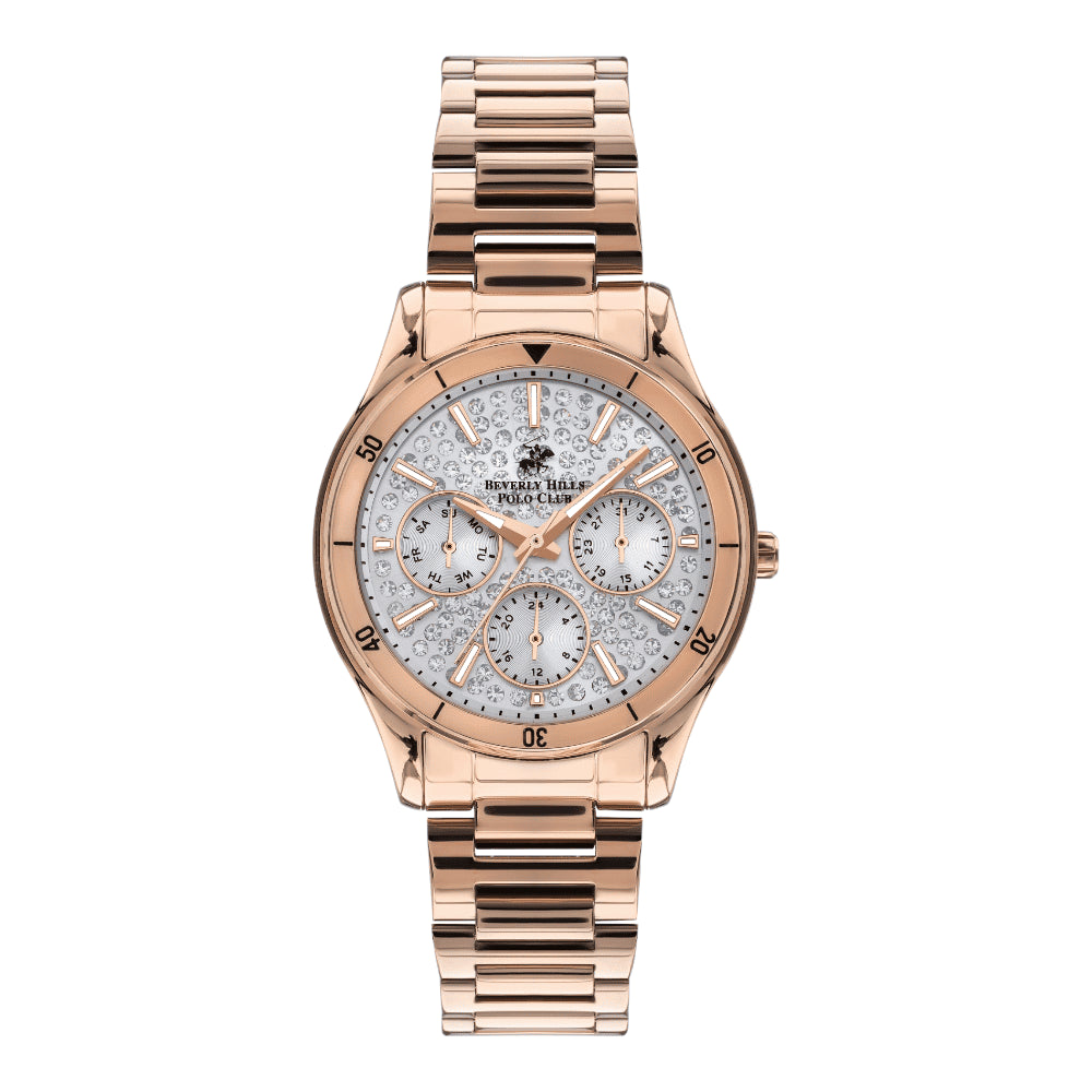 BEVERLY HILLS POLO CLUB Women’s Multi-Function Rose Gold Band Watch | BP3350X.430