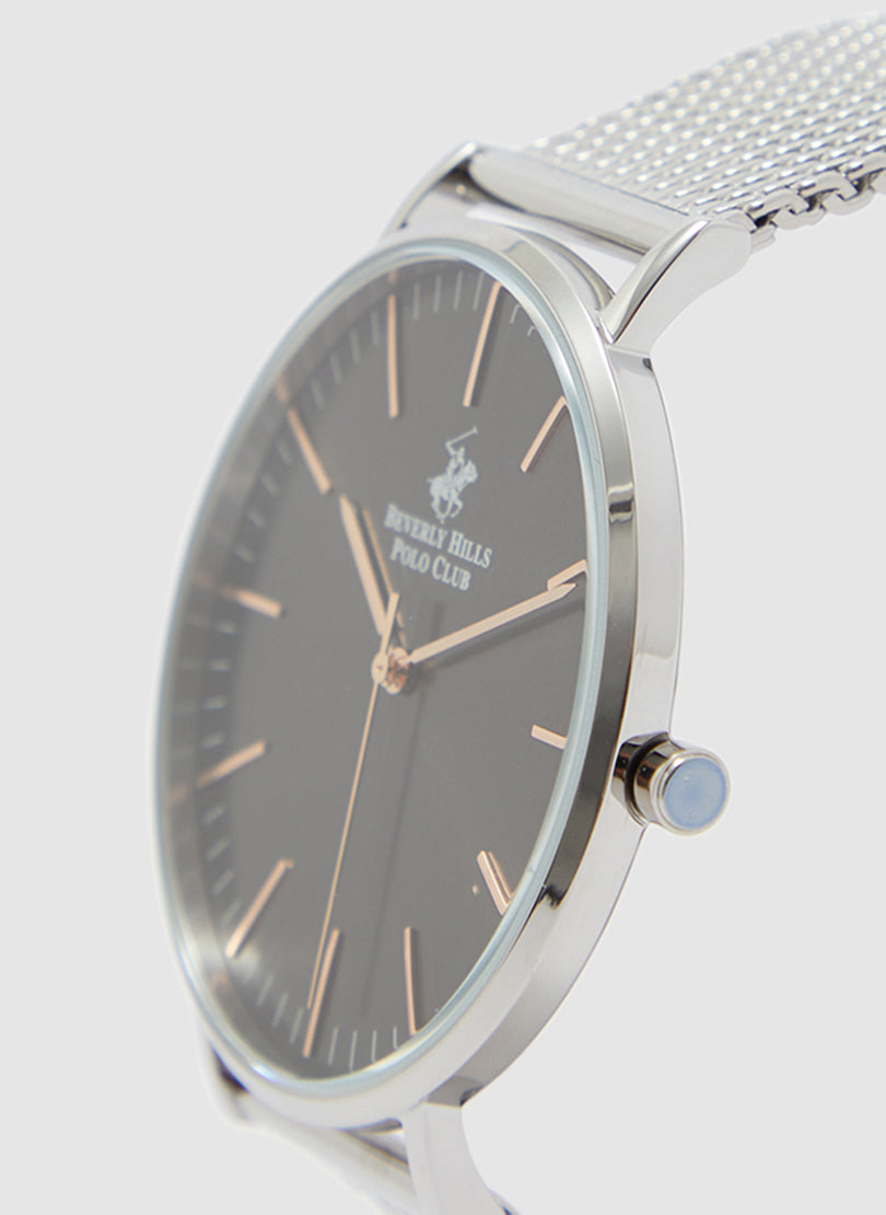 BEVERLY HILLS POLO CLUB Men’s Mesh Silver Watch | BP3358X.570