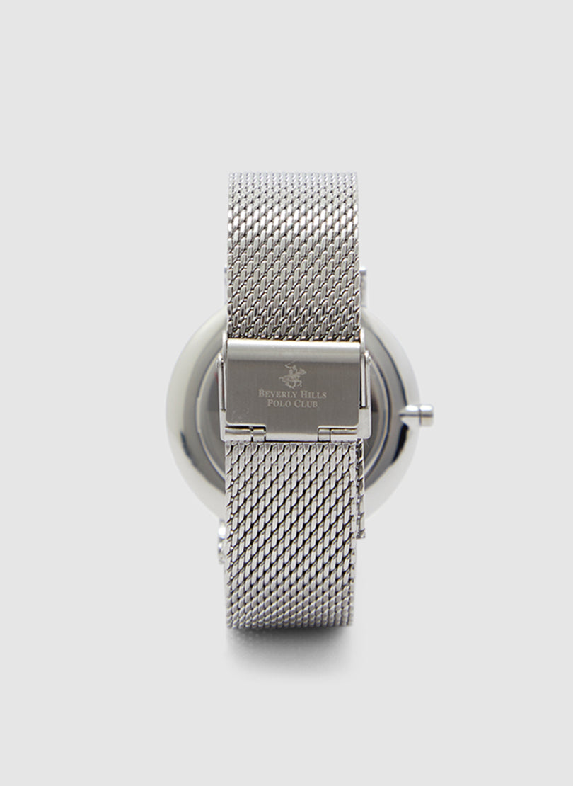 BEVERLY HILLS POLO CLUB Men’s Mesh Silver Watch | BP3358X.570