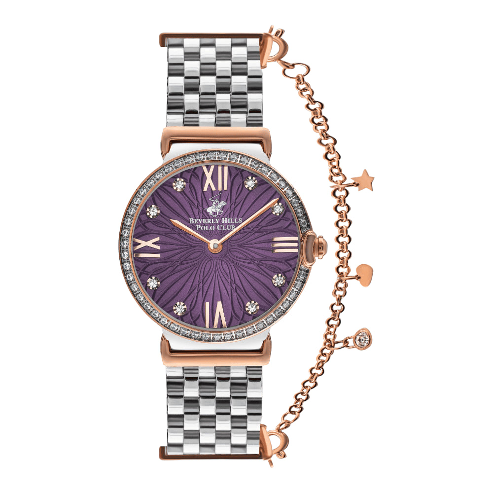 BEVERLY HILLS POLO CLUB Women’s Analog Purple Dial Watch | BP3362C.580