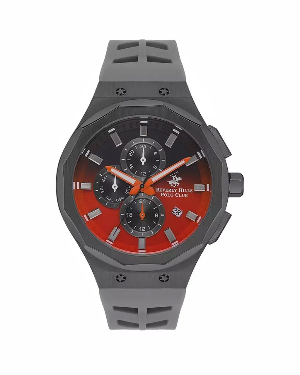 Beverly Hills Polo Club Men’s Multi Function Black & Red Dial Watch | BP3535X.006