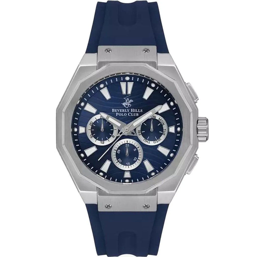 Beverly Hills Polo Club Men’s Multi Function Blue Band Watch | BP3557X.399