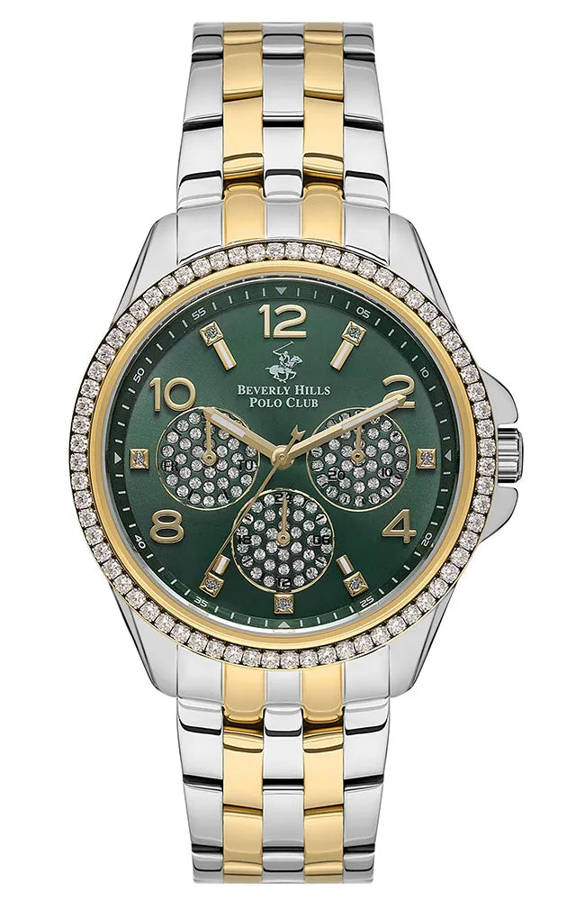 BEVERLY HILLS POLO CLUB Women’s Analog Green Dial Watch | BP3572C.270