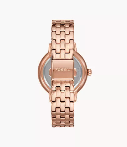 FOSSIL Women's Reid Three-Hand Rose Gold-Tone Stainless Steel Watch | BQ3656