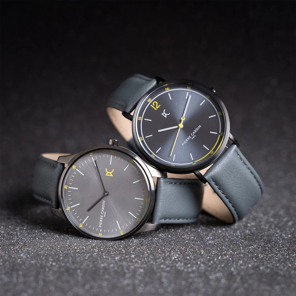 PIERRE CARDIN Men's Gray Leather Watch | CBA.4007