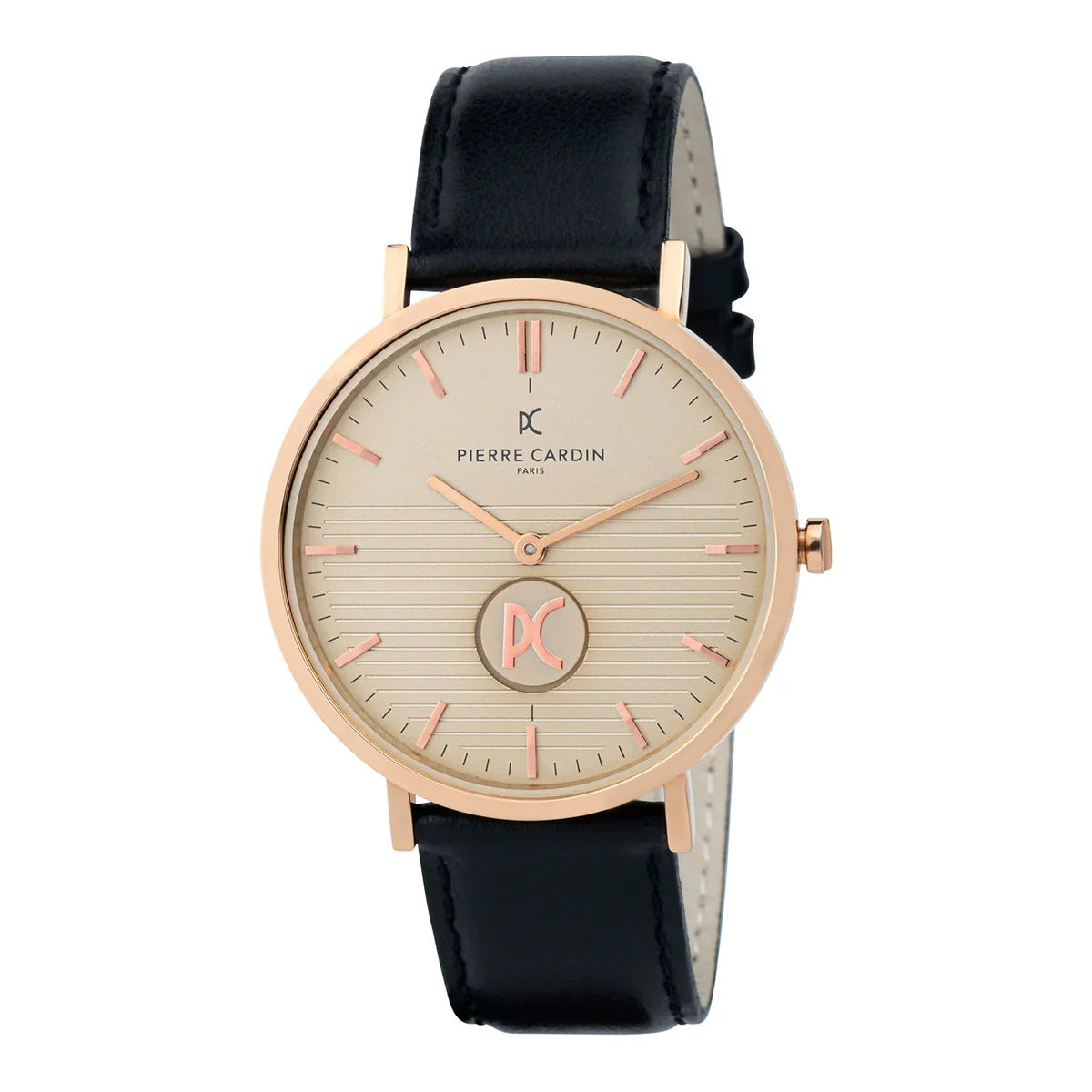 PIERRE CARDIN Men's Black Leather Band Watch | CBV.1048