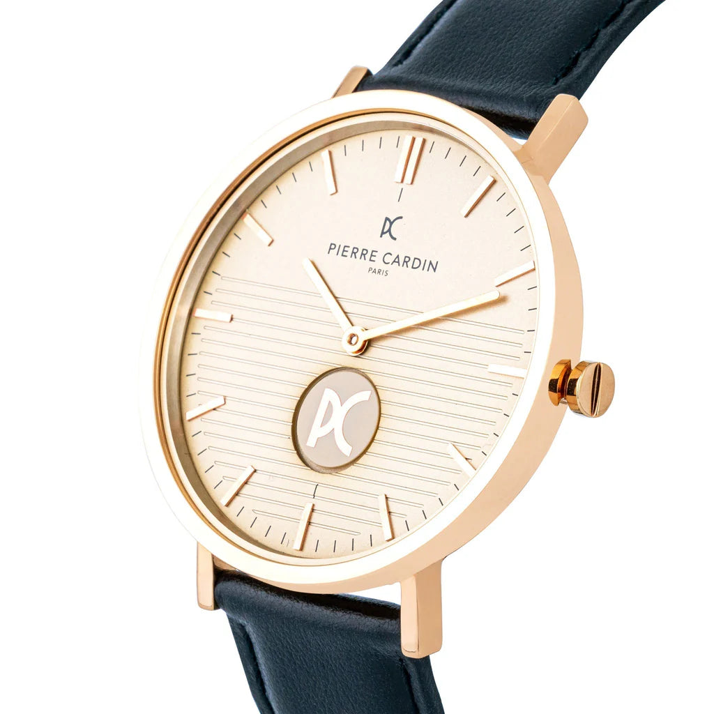 PIERRE CARDIN Men's Black Leather Band Watch | CBV.1048