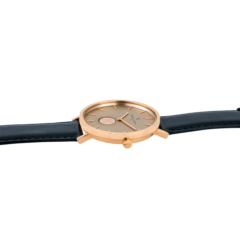 PIERRE CARDIN Men's Black Leather Band Watch | CBV.1048