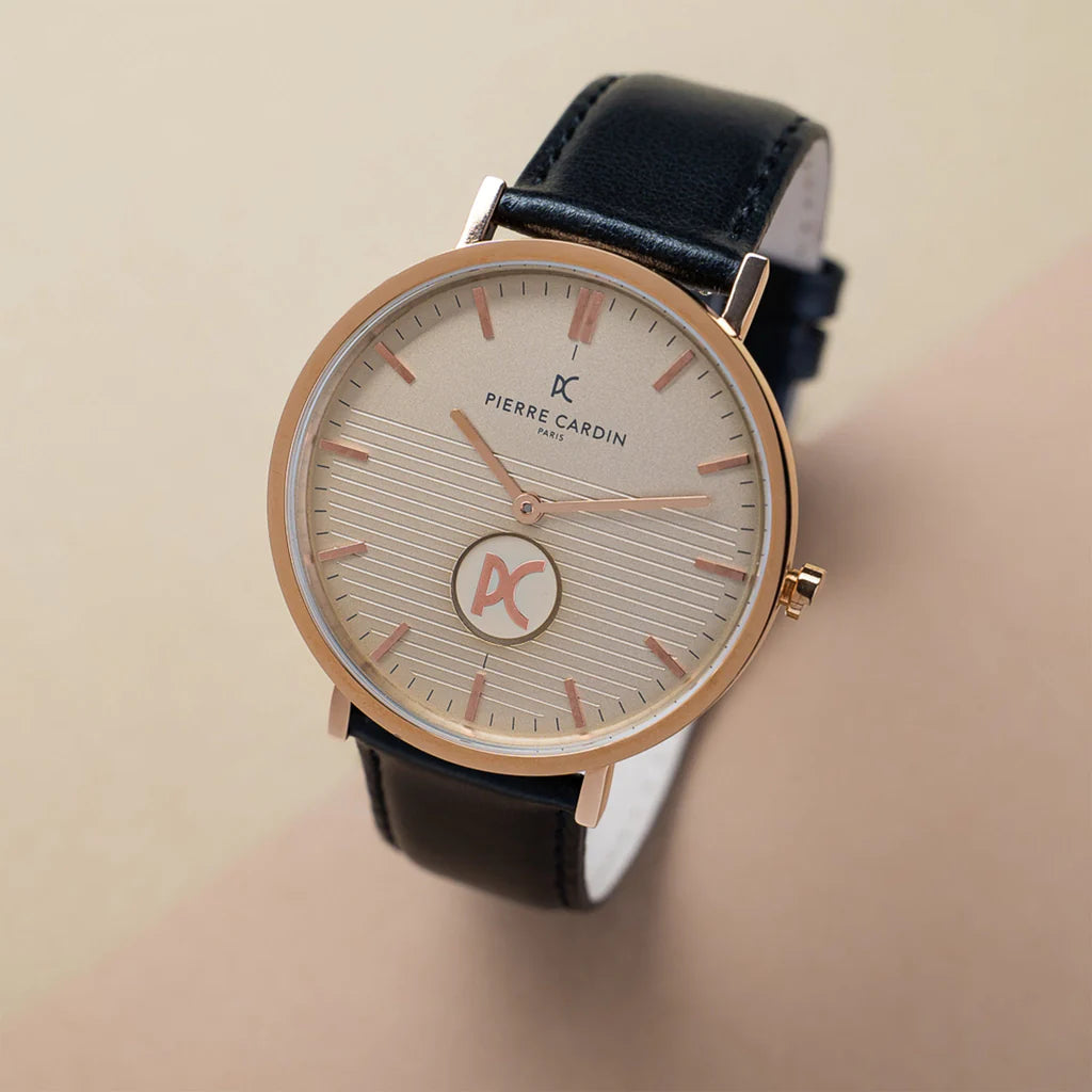 PIERRE CARDIN Men's Black Leather Band Watch | CBV.1048