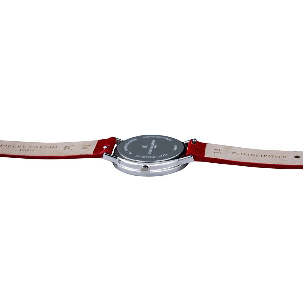 PIERRE CARDIN Women's Red Leather Band Watch | CBV.1517