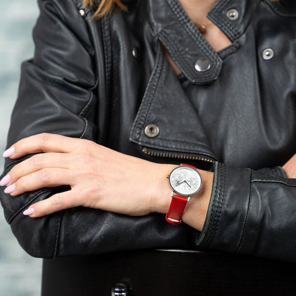 PIERRE CARDIN Women's Red Leather Band Watch | CBV.1517