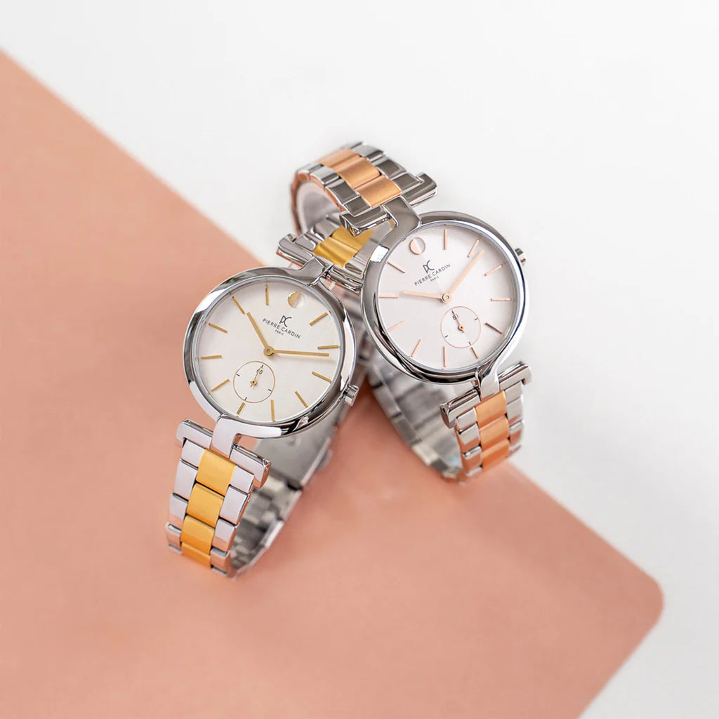 PIERRE CARDIN Women's Silver & Gold Band Watch | CMD.3521