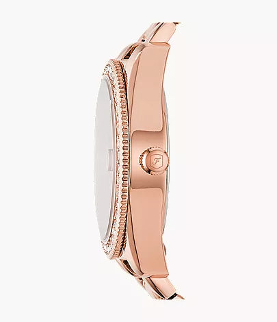 FOSSIL Women's Scarlette Mini Three-Hand Date Rose Gold-Tone Watch | ES4318