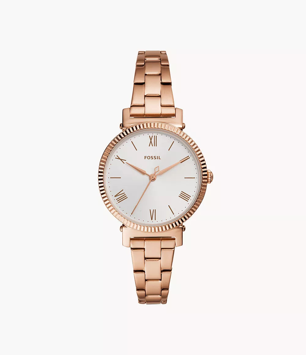 FOSSIL Women's Daisy Rose-Gold-Tone Stainless-Steel Watch | ES4791